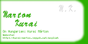 marton kurai business card